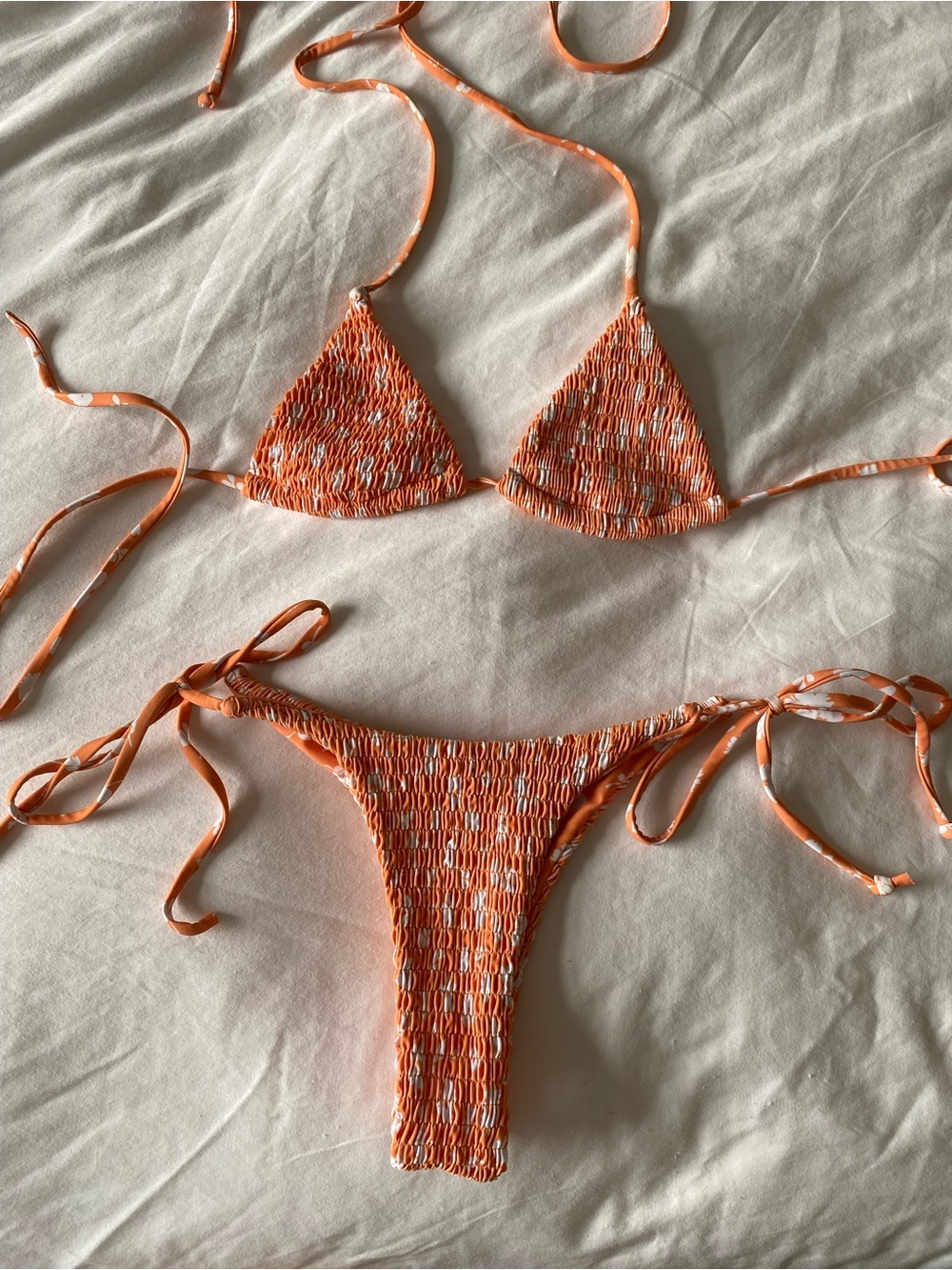 Cute orange and floral Bikini Set